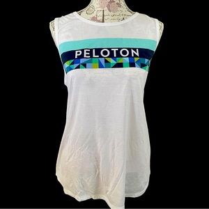 New WITH tags!! White Peloton tank with cutout design in back